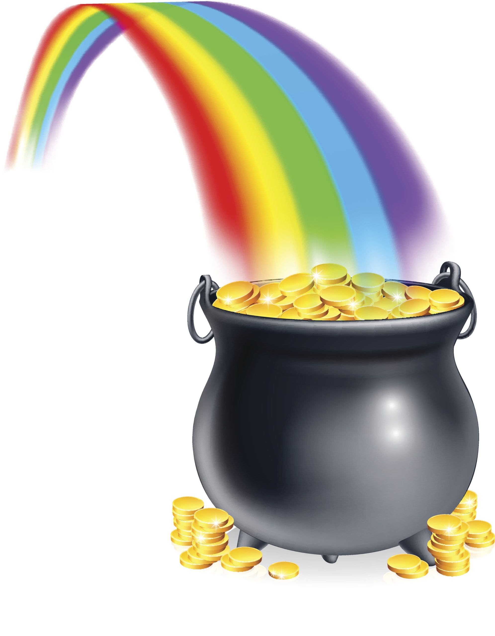 Pot of gold at end of rainbow